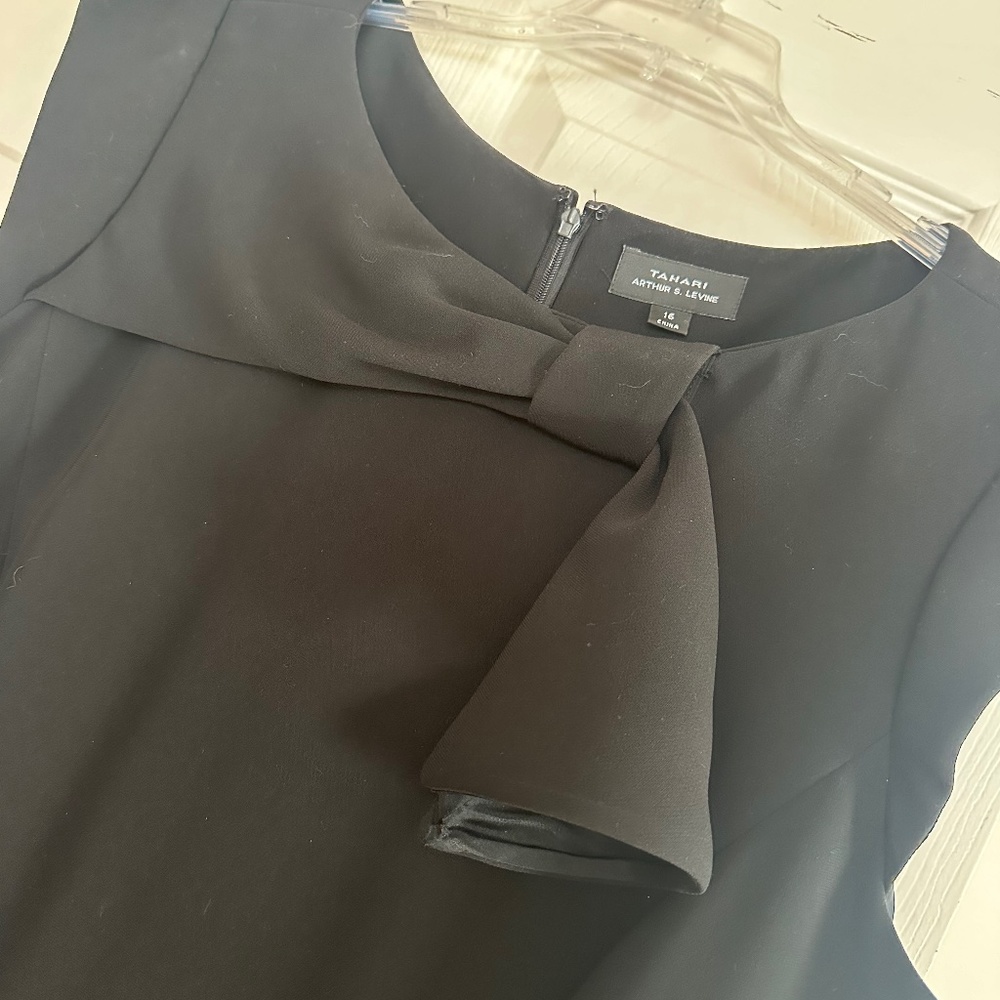 Tahari classic black dress with bow detail